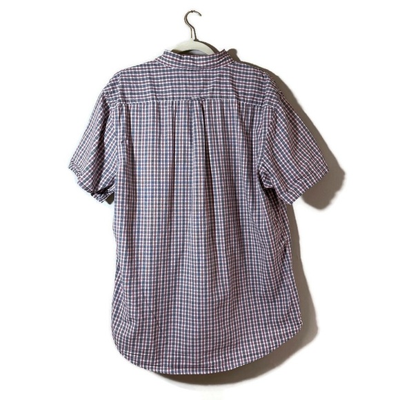 Izod Red, Blue and White Plaid Short Sleeved Button Down Shirt Men’s Size XL - Picture 2 of 6